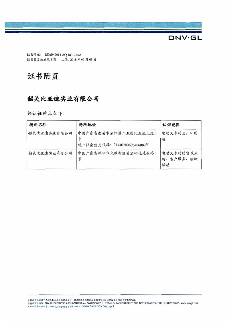 管理体系认证证书——ISO9001：2015GBT19001-2016（中文版）